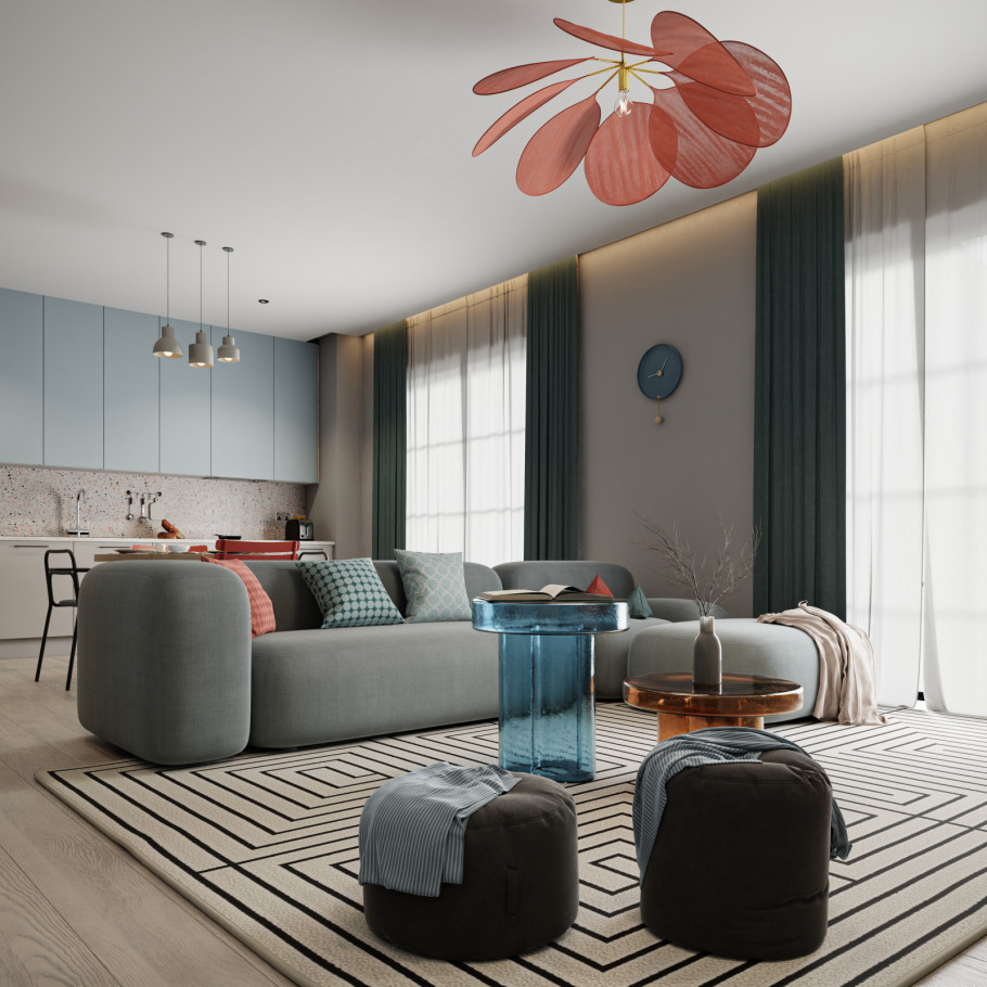 Open Living & Kitchen