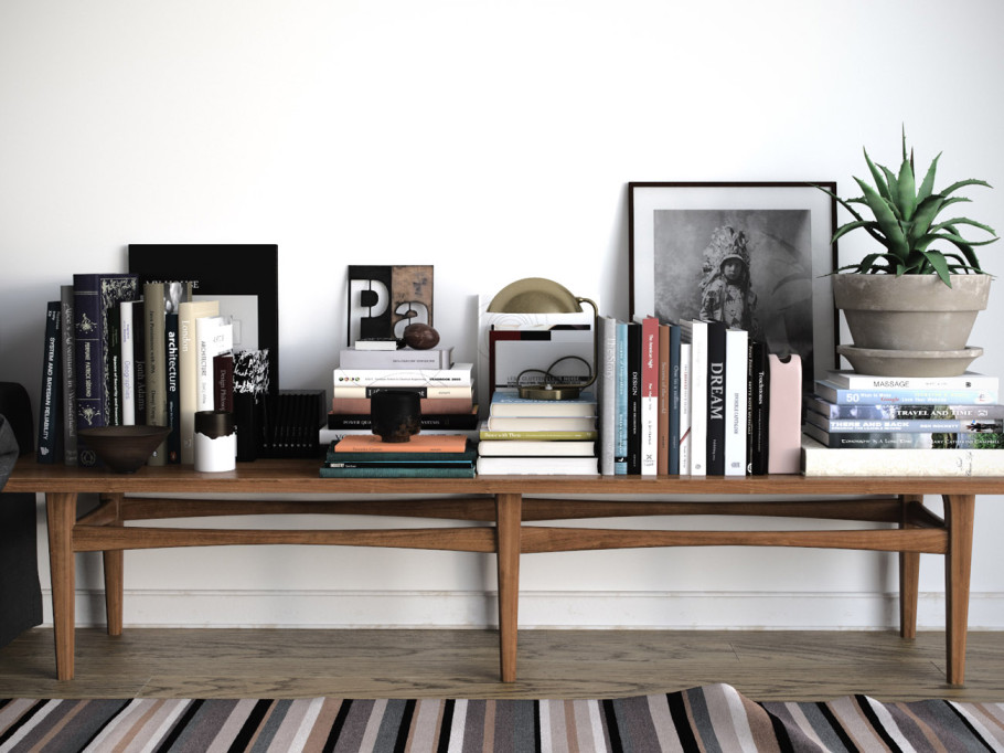 Shelf with accessories