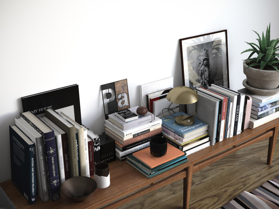 Shelf with accessories