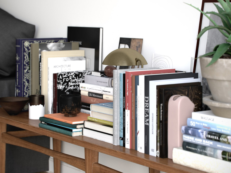 Shelf with accessories