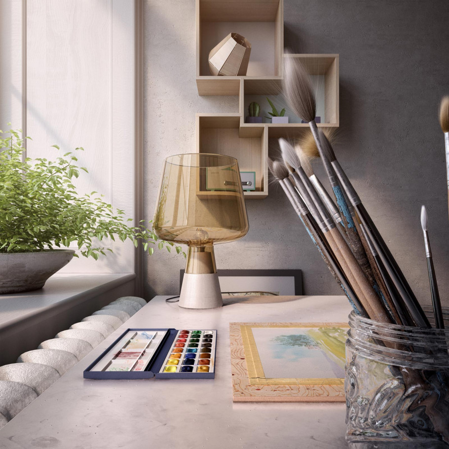 Artist's studio still life