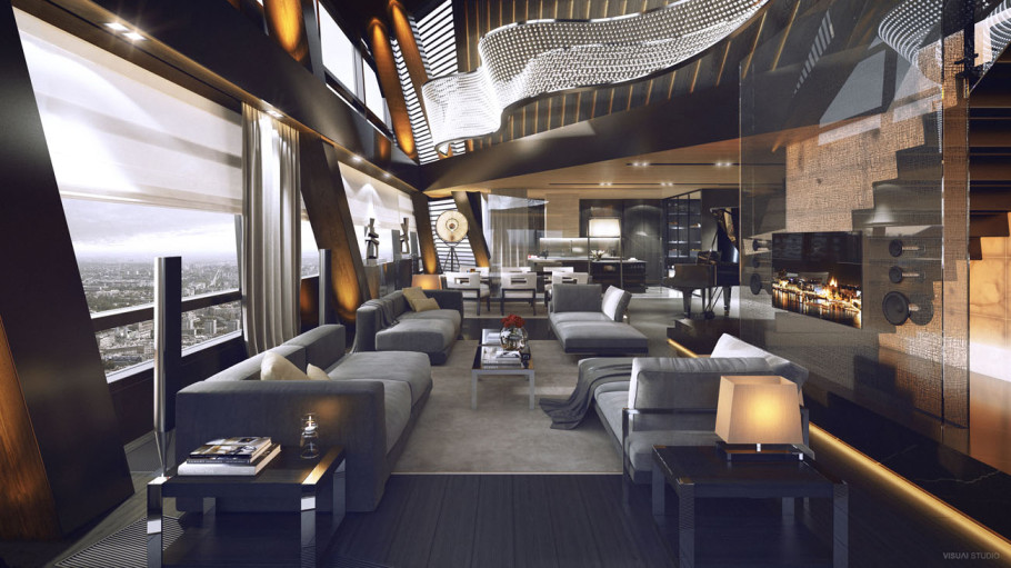 Highrise penthouse interior