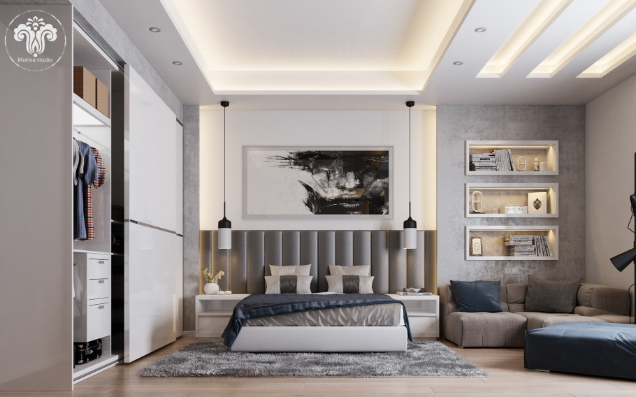White & Grey Bedroom