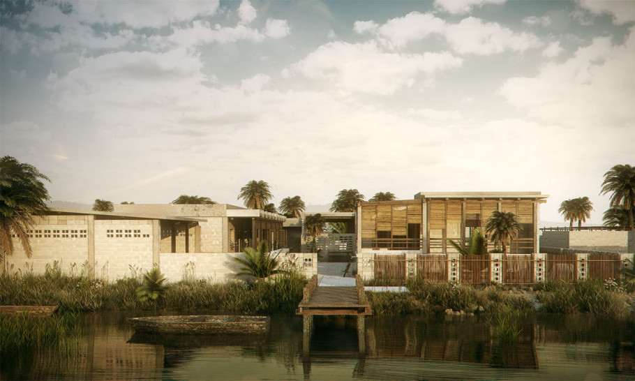 The Village near a lagoon