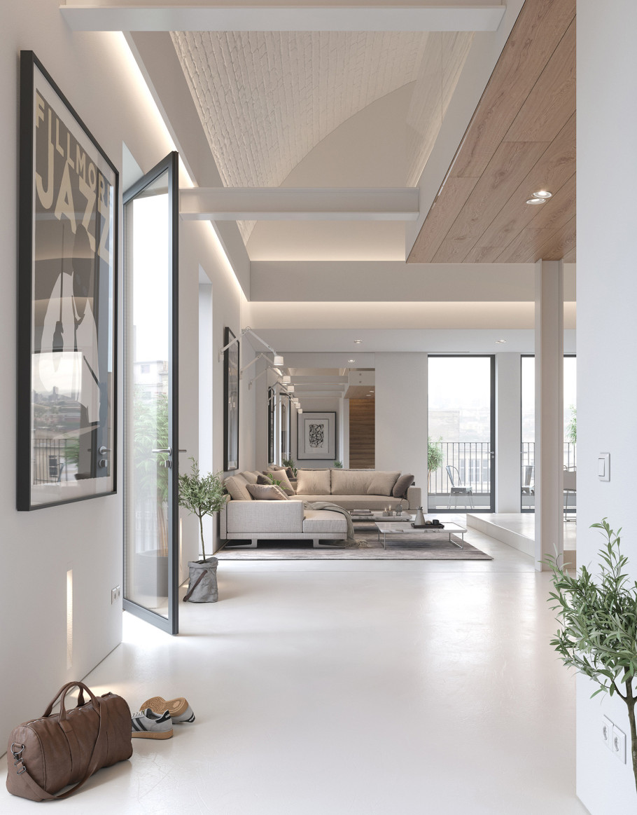 White apartment CGI