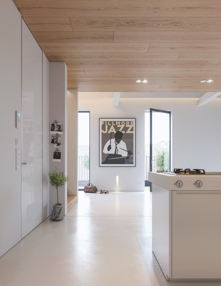 White apartment CGI