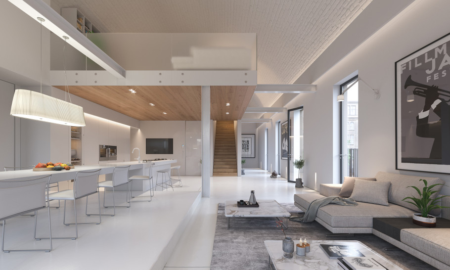 White apartment CGI