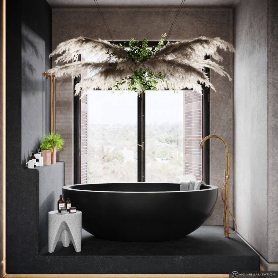 Dark Forest Bathroom