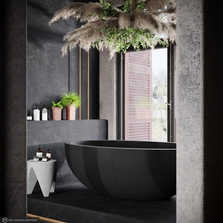 Dark Forest Bathroom