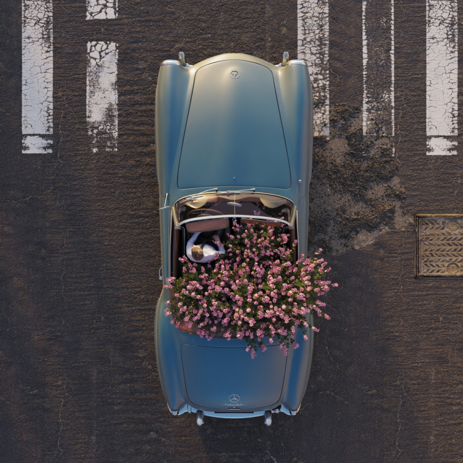 Vintage Car in Bloom