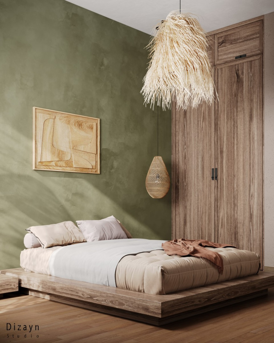 Green Boho Bedroom