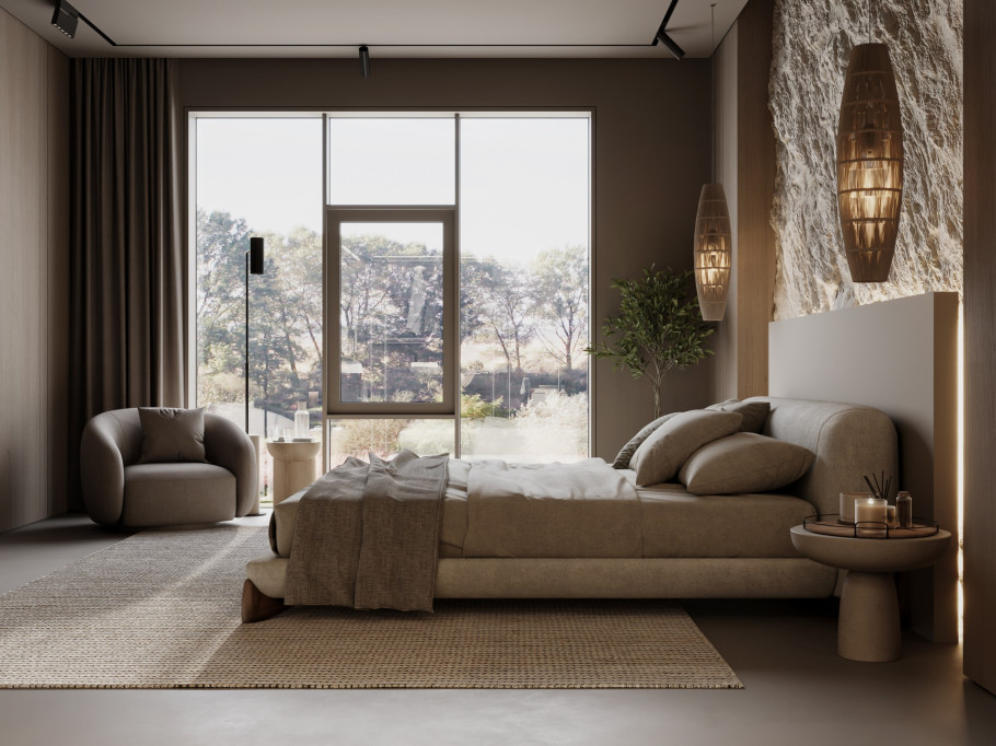 Stone Wall Bedroom