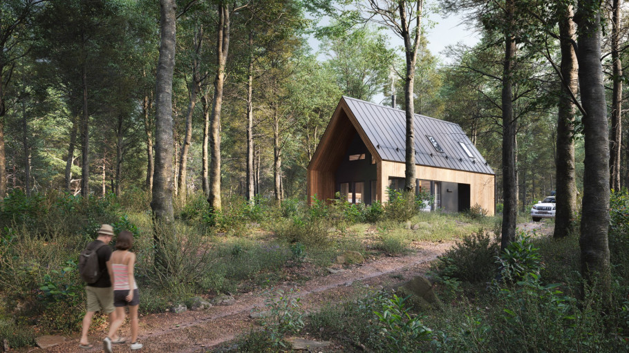 Cabin In Forest