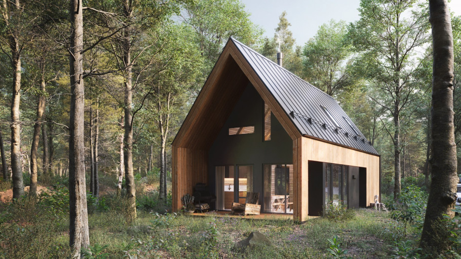 Cabin In Forest