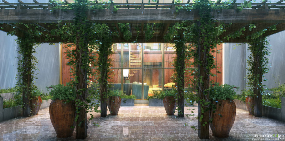The Rainy courtyard