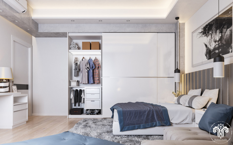 White & Grey Bedroom