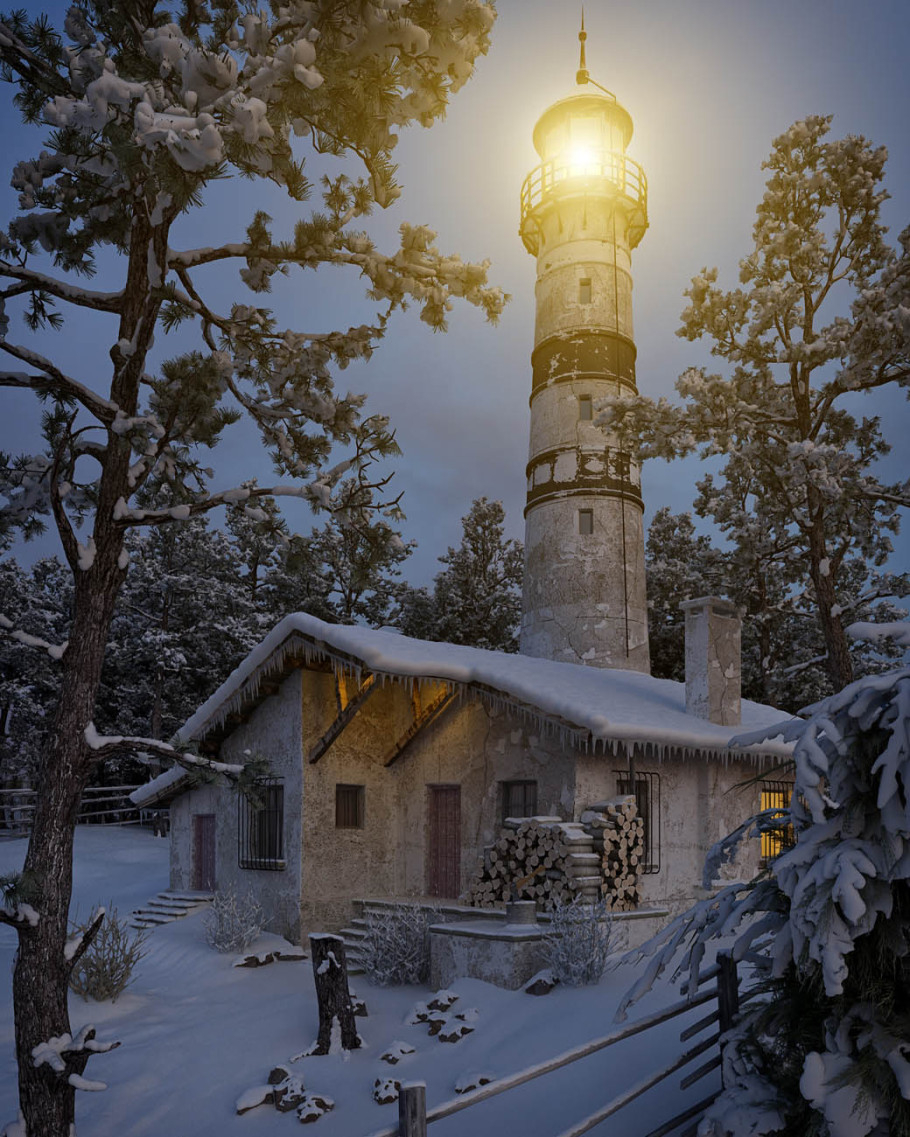 Lighthouse winter