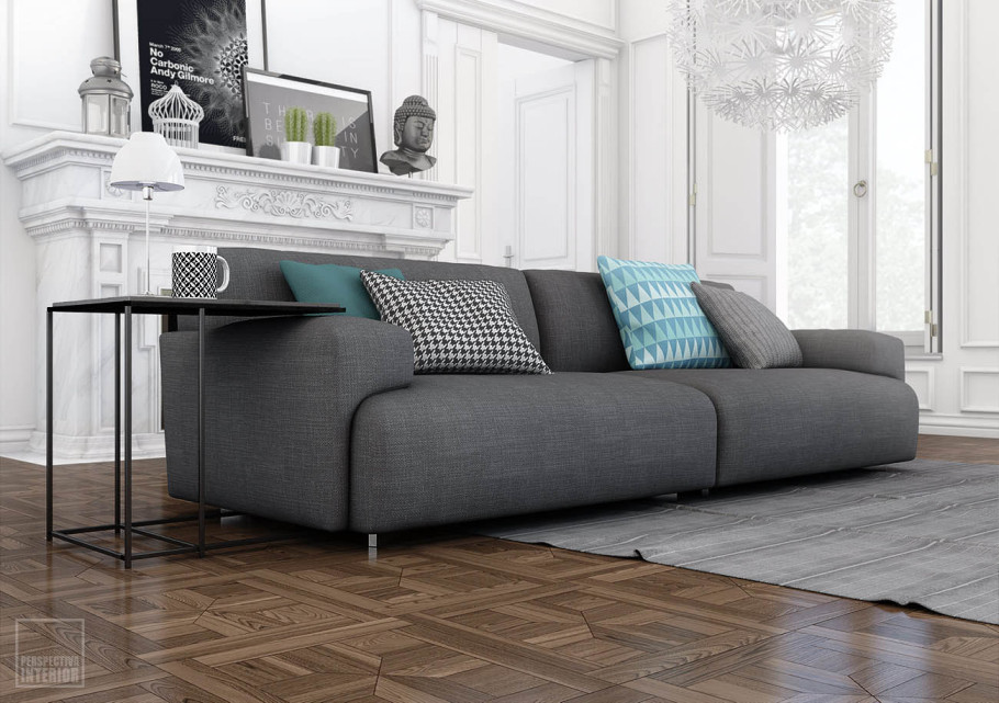 Grey & Wood Living Room