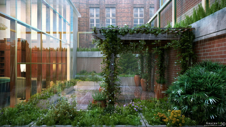 The Rainy courtyard
