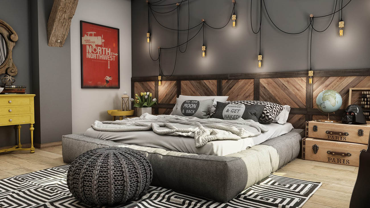 vintage modern bedroom