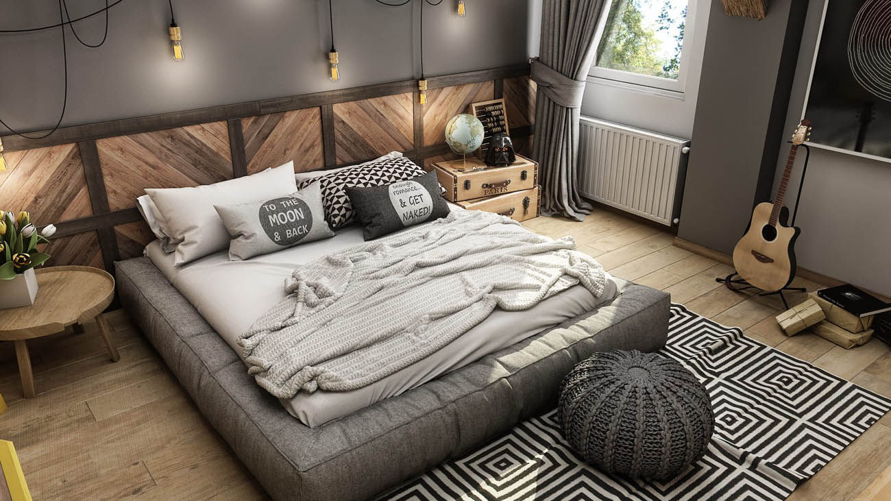 vintage modern bedroom