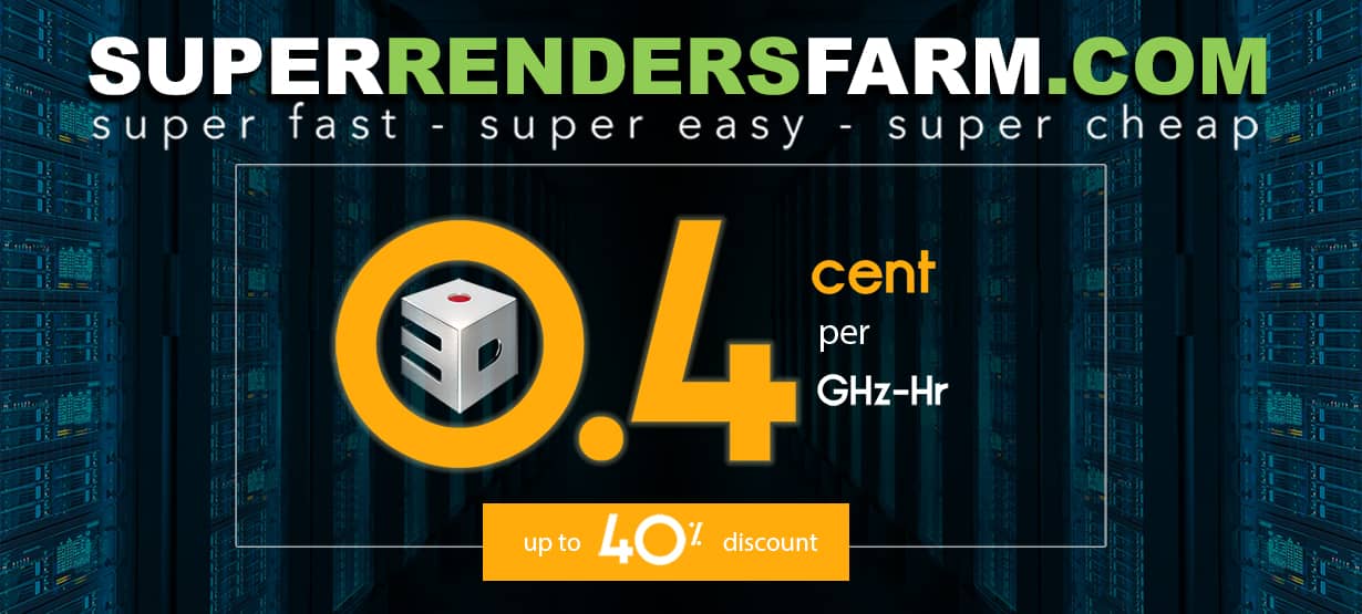 SUPER RENDERS FARM - $25 Trial Render Credits | Discount up to 60%